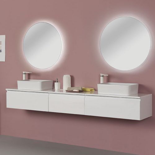 Meuble vasque double - VIDA - ROYO GROUP - suspendu / en noyer / contemporain