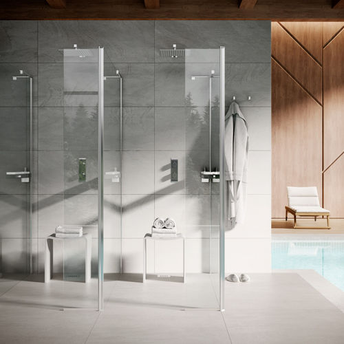 Paroi de douche battante - DEFLETTORE - SAMO - en forme de L / d'angle / réversible