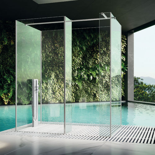 Paroi de douche fixe - B4040 - SAMO - d'angle / en verre trempé / sur mesure
