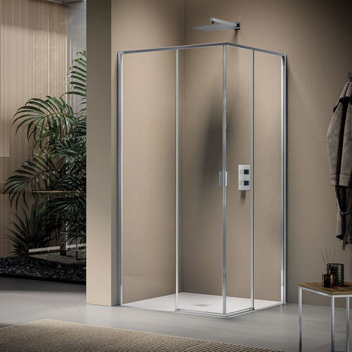 Paroi de douche coulissante - PYXIS - SAMO - angulaire / d'angle / carrée