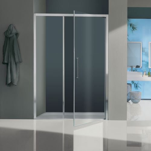 Paroi de douche fixe - B7970 - SAMO - pivotante / en niche / en verre trempé