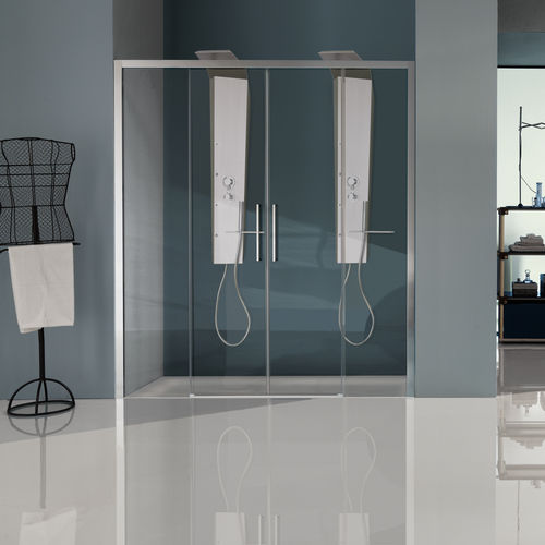 Paroi de douche coulissante - B7944 - SAMO - en niche / en verre trempé / en verre transparent