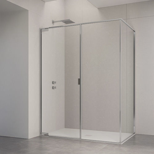 Cabine de douche en verre - Pyxis - SAMO - avec porte pivotante / d'angle / résidentielle