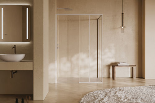 Paroi de douche coulissante - CEE SP Super - SAMO - en niche / en verre trempé / en verre satiné