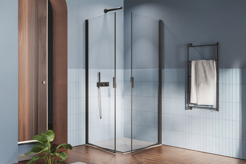 Paroi de douche battante - POLARIS SUPER - SAMO - d'angle / en verre trempé