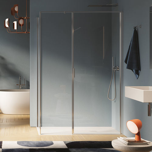 Paroi de douche battante - POLARIS SUPER - SAMO - d'angle / en verre trempé / en verre sérigraphié