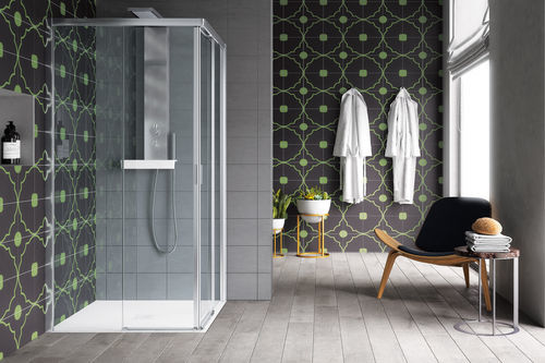 Paroi de douche coulissante - AMERICA QUATTRO SP - SAMO - d'angle / en verre trempé / en verre transparent