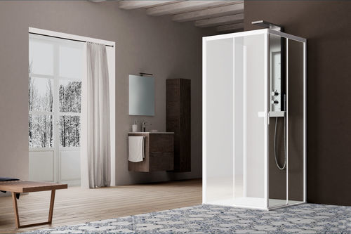 Paroi de douche fixe - AMERICA QUATTRO SP - SAMO - d'angle / en verre trempé / en verre transparent