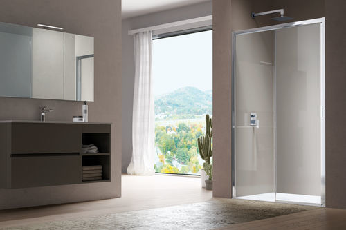 Paroi de douche coulissante - AMERICA QUATTRO SP - SAMO - en verre trempé / en verre satiné / en verre transparent