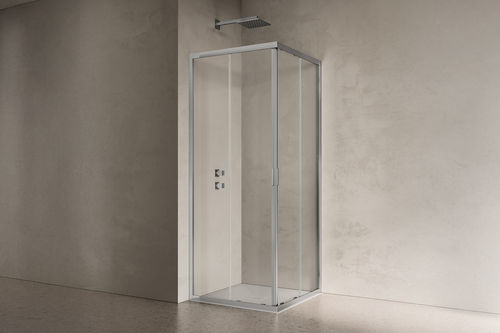 Paroi de douche battante - AMERICA QUATTRO - SAMO - d'angle / en verre trempé / en verre transparent
