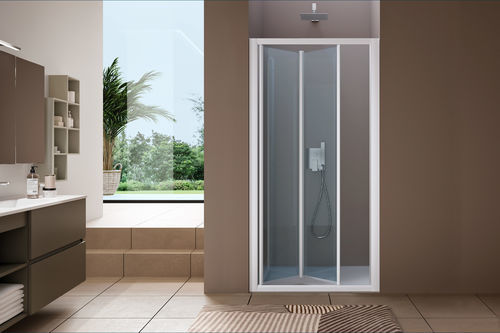 Paroi de douche pliante - AMERICA QUATTRO - SAMO - en verre trempé / en verre transparent / en verre dépoli