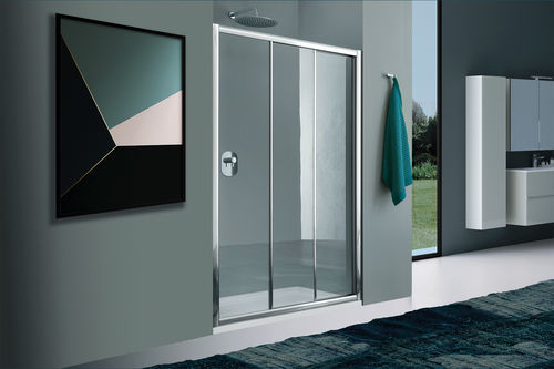 Paroi de douche coulissante - AMERICA QUATTRO - SAMO - fixe / en verre trempé / en verre satiné