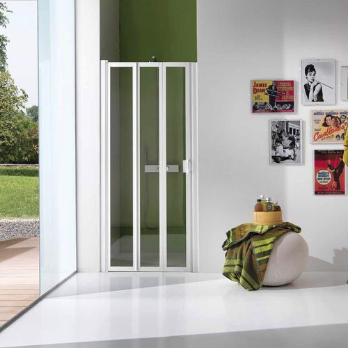 Paroi de douche pliante - B3512 - SAMO - en niche / en verre trempé / en verre transparent