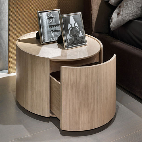 Table de chevet contemporaine - BALL  - Tisettanta - en placage de bois / en chêne naturel / avec piètement en bois