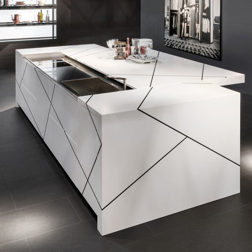Cuisine contemporaine - LIGHT  - Tisettanta - en acier / en bois / en U