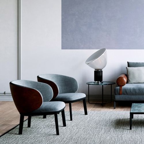Fauteuil contemporain - PANAREA - Tisettanta - en tissu / en cuir / en contreplaqué