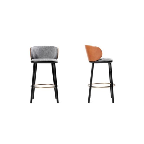 Chaise de bar en cuir - PANAREA - Tisettanta - contemporaine / d'intérieur / en tissu