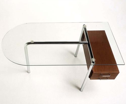 Bureau en verre trempé - MIRTO - Tisettanta - sur pied / contemporain / en bois