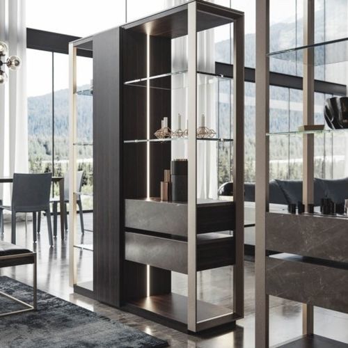 Étagère paravent - METROPOLIS  - Tisettanta - contemporaine / en bois laqué / avec tiroir
