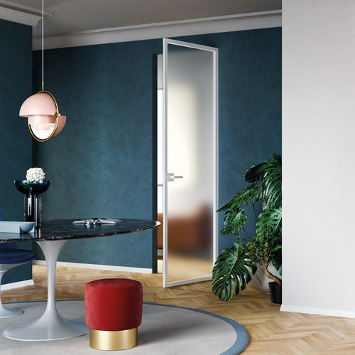 Porte d'intérieur - ECLISSE - en aluminium / battante / contemporaine