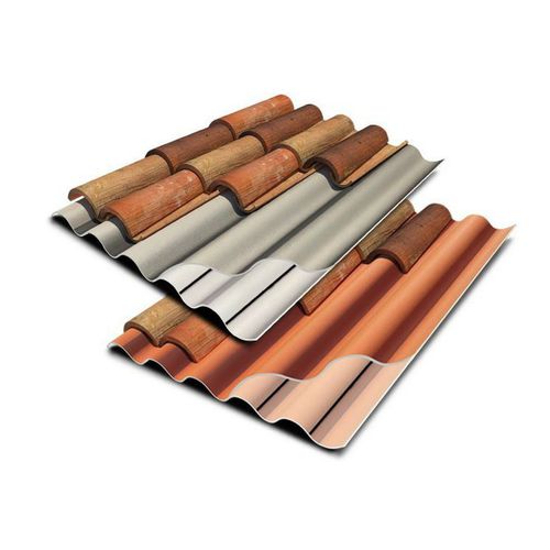 Couverture en plaques en pente - TEGOLIT 200 PLUS - EDILFIBRO - en PVA / aspect tuile / colorée