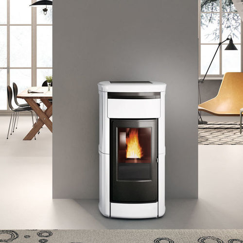 Poêle à granulés - KIRA2 H - EDILKAMIN - 10 kW - 20 kW / à poser / contemporain