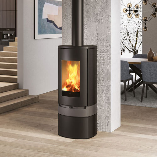 Poêle à bois - CODE EVO - EDILKAMIN - 5 kW - 10 kW / à poser / contemporain
