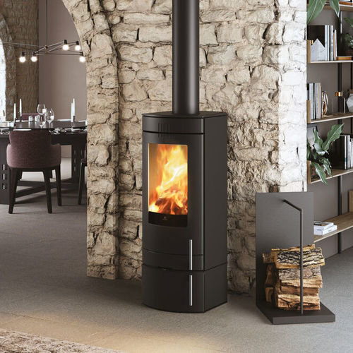 Poêle à bois - POLO EVO - EDILKAMIN - 5 kW - 10 kW / à poser / contemporain