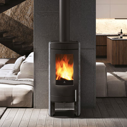 Poêle à bois - POLO OPEN EVO - EDILKAMIN - 5 kW - 10 kW / à poser / contemporain
