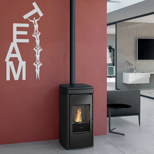Poêle à granulés - YANA - EDILKAMIN - 5 kW - 10 kW / à poser / contemporain