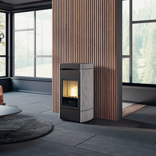 Poêle en pierre ollaire - LENA - EDILKAMIN - à granulés / 5 kW - 10 kW / à poser