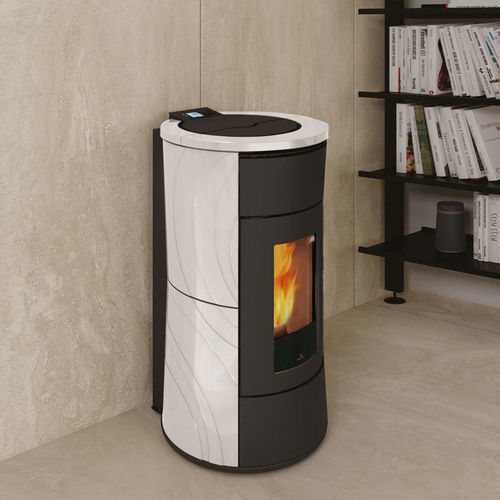 Poêle en céramique - CHERIE H - EDILKAMIN - à bois / 0 - 5 kW / 10 kW - 20 kW
