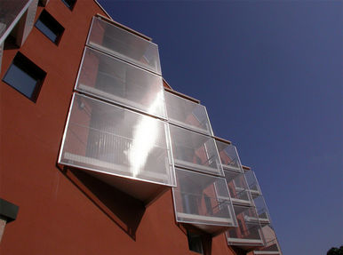 Brise-soleil en métal - ANDRITZ EUROSLOT Architecture - en maille métallique / pour façade / vertical