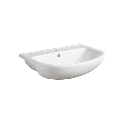Vasque semi-encastrée - S 57 - SIMAS ACQUA SPACE - en céramique / en forme de D / 1 trou