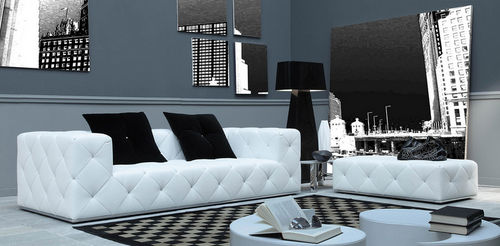Canapé contemporain - VENUS - KHAOS - en cuir / blanc / 2 places