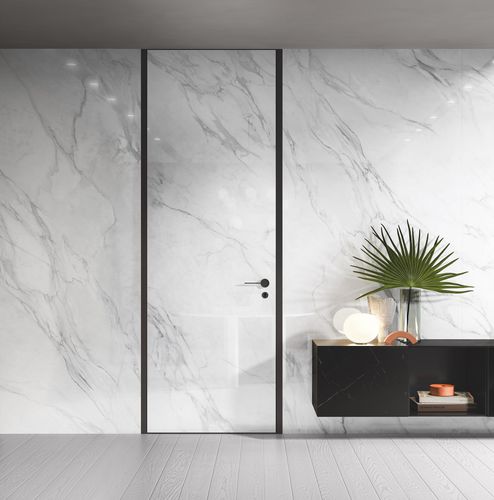 Panneau décoratif de revêtement - SMOOTH FULL-HEIGHT PANELLING IN BORGHINI GREY MARBLE GLASS - GAROFOLI - mural / pour agencement intérieur / en bois