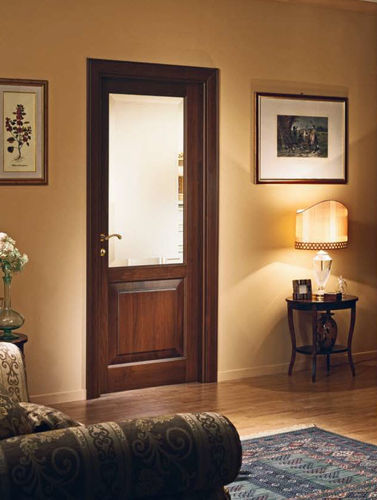 Porte d'intérieur - 110 E LODE : 1B1V  - GAROFOLI - en bois / battante / semi-vitrée