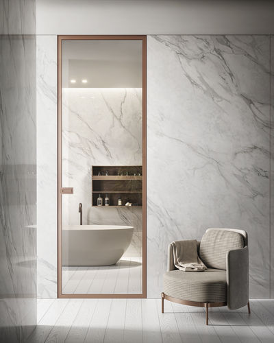 Porte d'intérieur - BIGLASS FILOMURO - GAROFOLI - en verre / en aluminium / battante