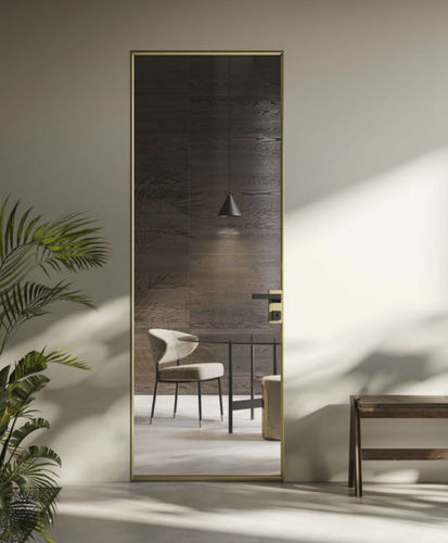 Porte d'intérieur - Rubia - GAROFOLI - en verre / en aluminium / battante