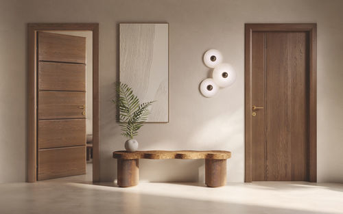 Porte d'intérieur - Rosia 4R + Verionda 1L3INC - GAROFOLI - en bois massif / battante / contemporaine
