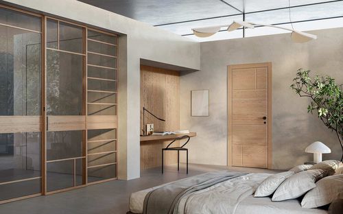 Porte d'intérieur - Viripa 4V2F + Nomo 6Q2F - GAROFOLI - en bois / en verre / battante