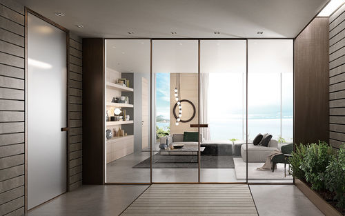 Porte d'intérieur - G-LIKE - GAROFOLI - en bois / aluminium / en aluminium anodisé