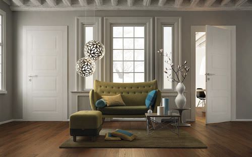 Porte d'intérieur - Miraquadra: 4B, finitura laccato bianco - GAROFOLI - en bois massif / battante / pleine