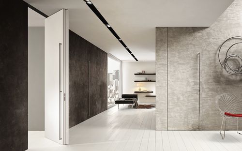 Porte d'intérieur - FILOMURO A BILICO - GAROFOLI - en bois / à pivot / pleine