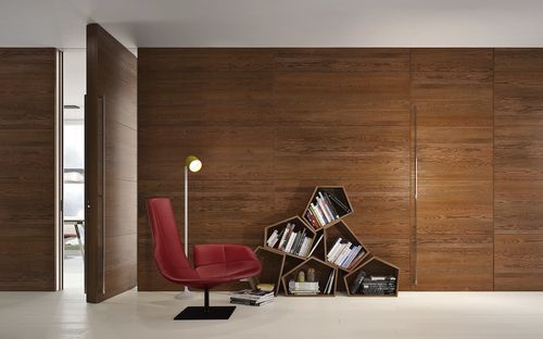 Porte d'intérieur - FILOMURO A BILICO ROVERE TABACCO - GAROFOLI - en bois / à pivot / pleine