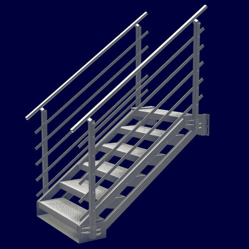 Escalier droit - GRAEPEL - à marches en métal / structure en métal / d'extérieur