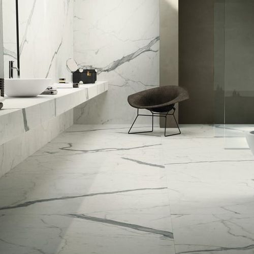 Carrelage en grès cérame - MARMI MAXIMUM : CALACATTA STATUARIO MAXIMUM - Fiandre - poli / d'intérieur / pour sol