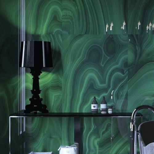 Carrelage en grès cérame - PRECIOUS STONES : MALACHITE - Fiandre - d'intérieur / mural / rectangulaire