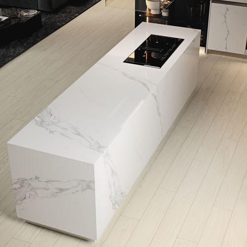 Plan de travail en grès cérame - COVERLAM TOP ESTATUARIO BOOK - GRESPANIA CERAMICA - d'extérieur / blanc / finition mat