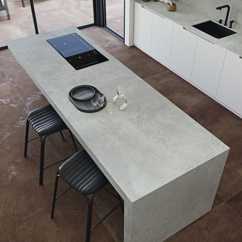 Plan de travail en pierre reconstituée - COVERLAM TOP MOMA - GRESPANIA CERAMICA - professionnel / de cuisine / gris